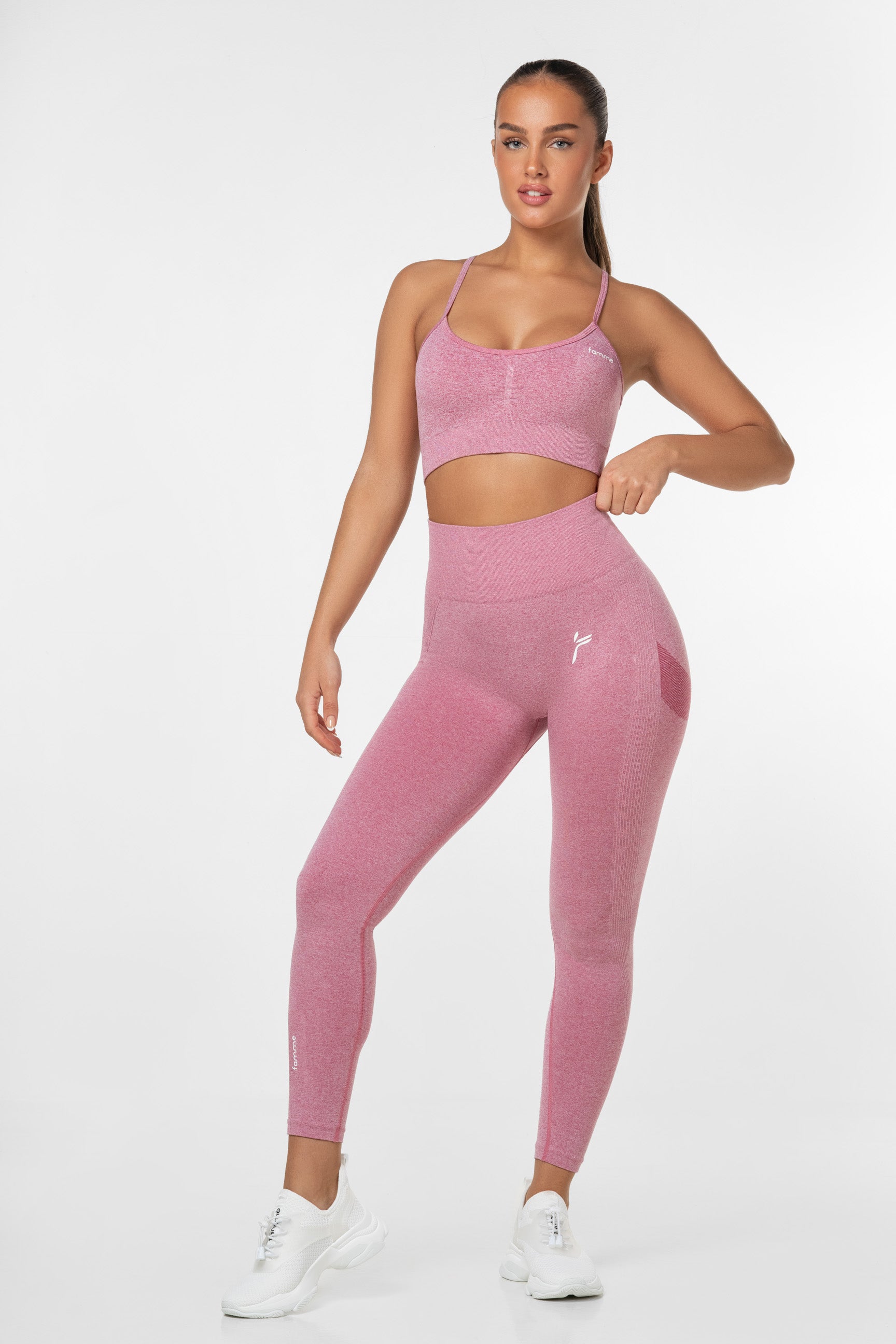 Pink Peachy Scrunch Leggings - for dame - Famme - Leggings