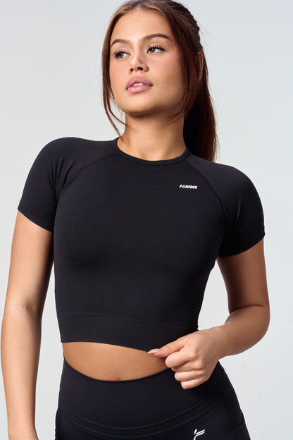 Seamless Cropped T-Shirt - for dame - Famme - T-Shirt